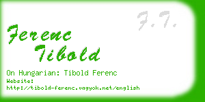 ferenc tibold business card